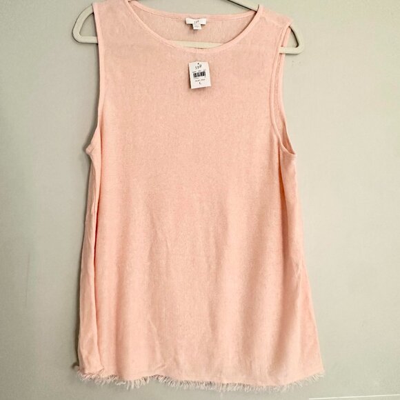 J. Jill Fringe Hem Sleeveless Top Linen Blend - NWT - Large - Picture 2 of 6
